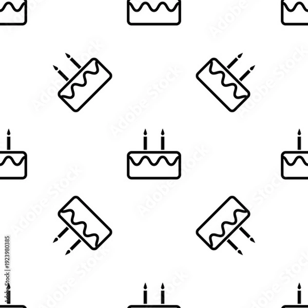 Obraz Cake Icon Seamless Pattern