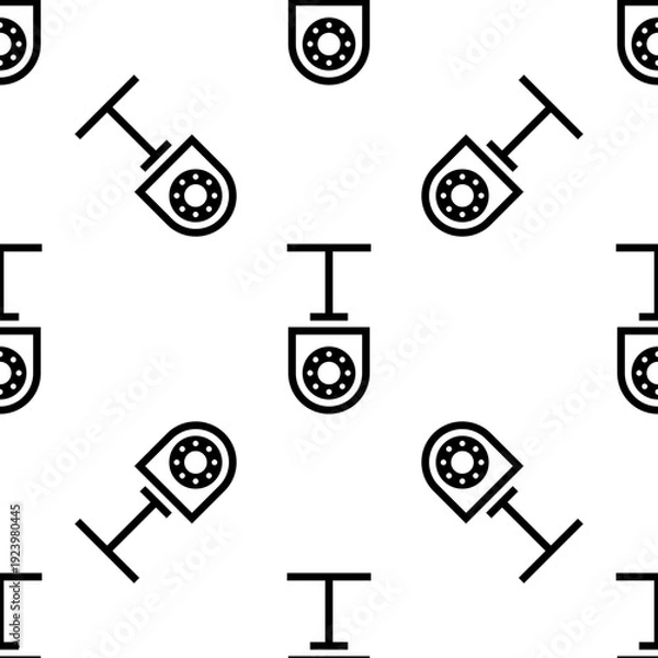 Obraz Cctv Security Camera Icon Design, Video Surveillance Seamless Pattern