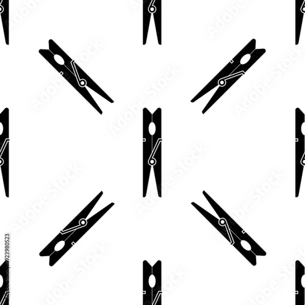 Obraz Clothes Peg Seamless Pattern, Clothespin Icon Design
