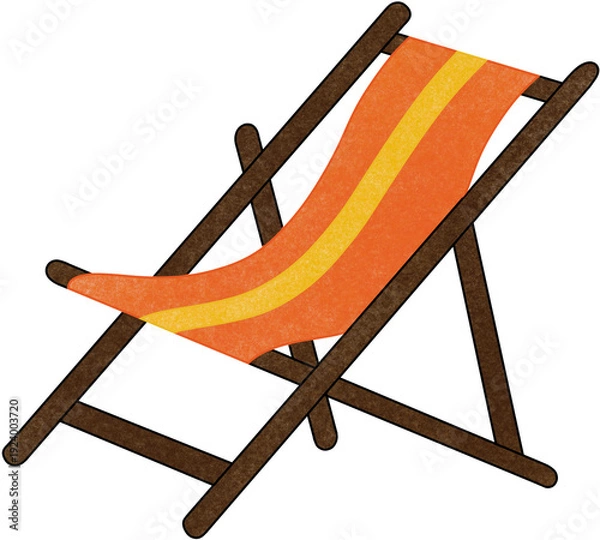 Obraz orange  beach chair
