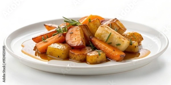 Obraz Maple Mustard Glazed Root Vegetables