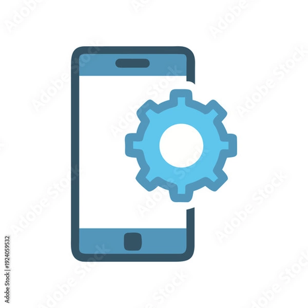 Obraz Smartphone settings configuration concept on transparent background