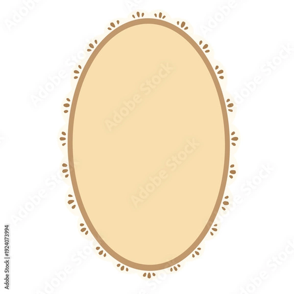 Obraz Vintage Oval Frame Illustration – Rustic Decorative Border