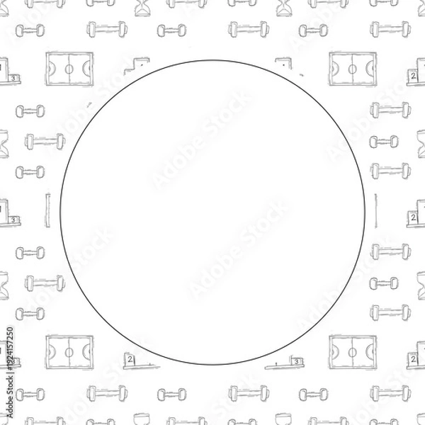 Obraz Hand drawn sport circle frame background