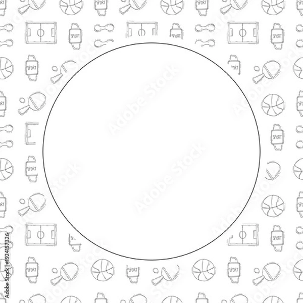 Obraz Hand drawn sport circle frame background