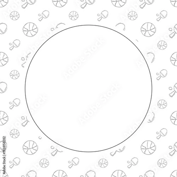 Obraz Hand drawn sport circle frame background