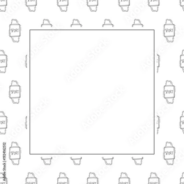 Obraz Hand drawn sport square frame background