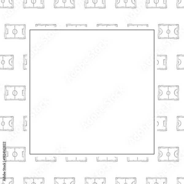 Obraz Hand drawn sport square frame background