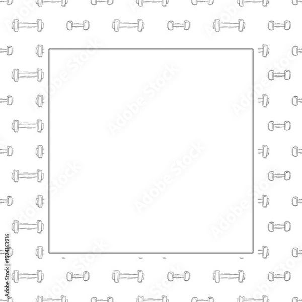 Obraz Hand drawn sport square frame background
