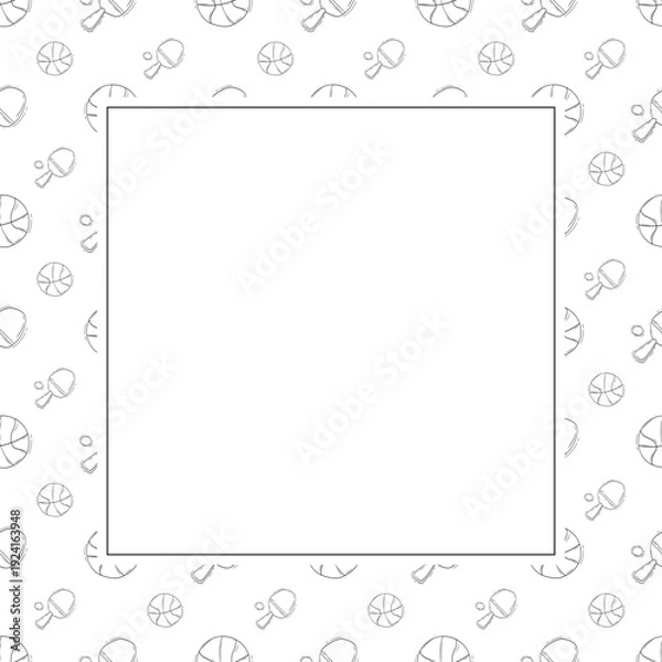 Obraz Hand drawn sport square frame background