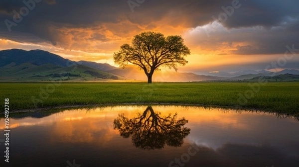 Obraz Sunset in the Field