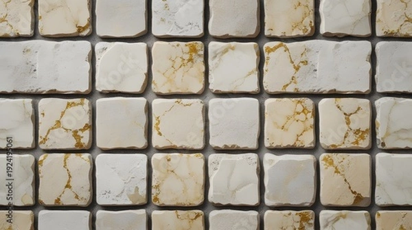 Obraz PBR Marble Cobblestone Texture Seamless Pavement Base color