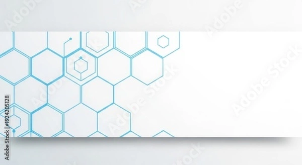 Fototapeta Blue Hexagonal Pattern on White Background.