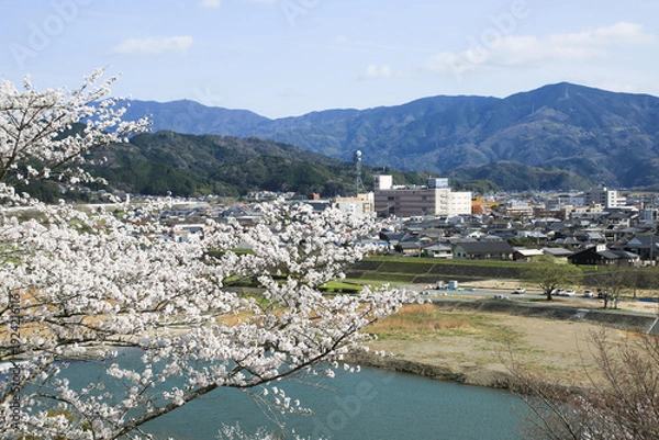 Obraz 愛媛県大洲市　大洲城から見た大洲市内