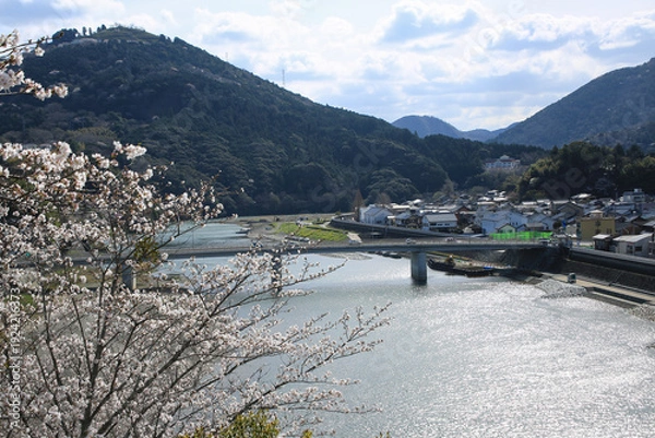 Obraz 愛媛県大洲市　大洲城から見た大洲市内