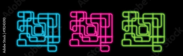 Fototapeta Neon abstract lines