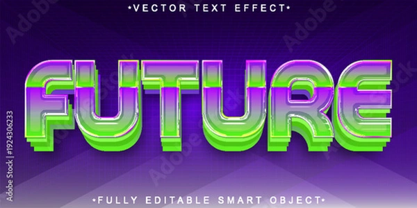 Obraz  Future Technology Innovation Typography Vector Fully Editable Smart Object Text Effect