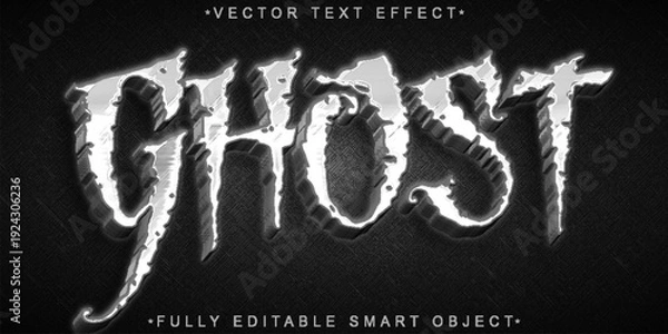 Obraz  Ghost Haunted Spirit Typography Vector Fully Editable Smart Object Text Effect