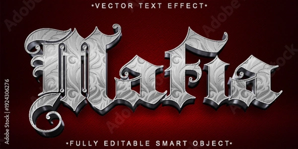 Obraz  Mafia Crime Gangster Typography Vector Fully Editable Smart Object Text Effect