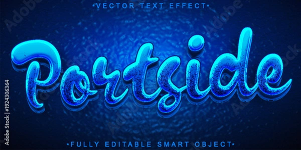 Obraz  Portside Nautical Ship Typography Vector Fully Editable Smart Object Text Effect