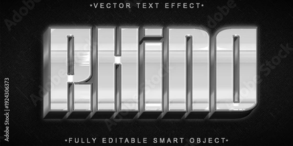Obraz  Rhino Team Wildlife Typography Vector Fully Editable Smart Object Text Effect