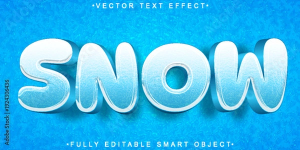 Obraz  Snow Winter Frost Typography Vector Fully Editable Smart Object Text Effect