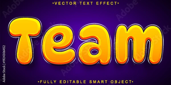 Obraz Team Esports Gaming Typography Vector Fully Editable Smart Object Text Effect