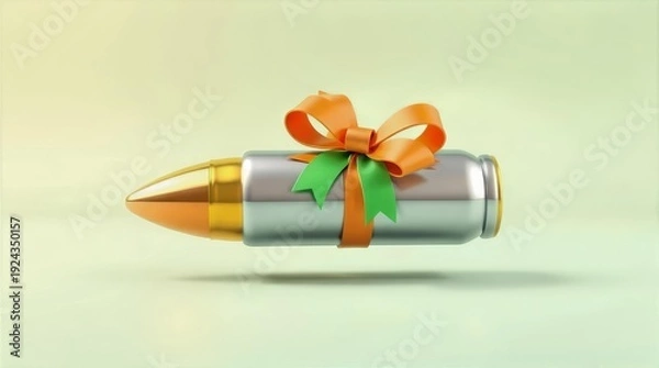 Obraz Bullet wrapped as gift peace concept