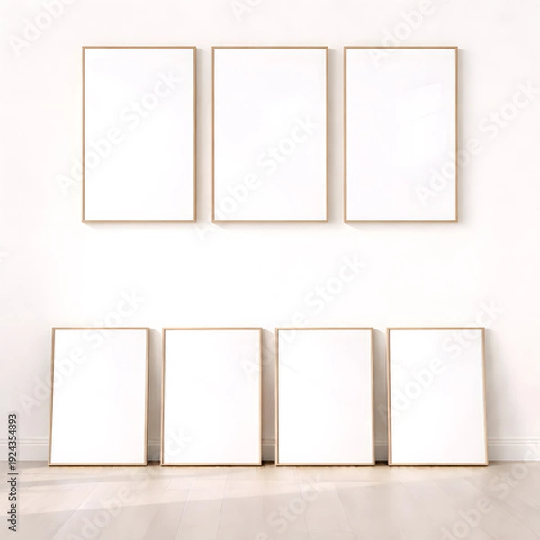 Obraz Gallery Wall Frame Mockup Collection | Multiple Frame Layout Interior Scene