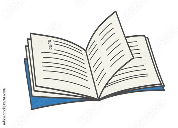 Obraz Open notebook with written notes on pages.