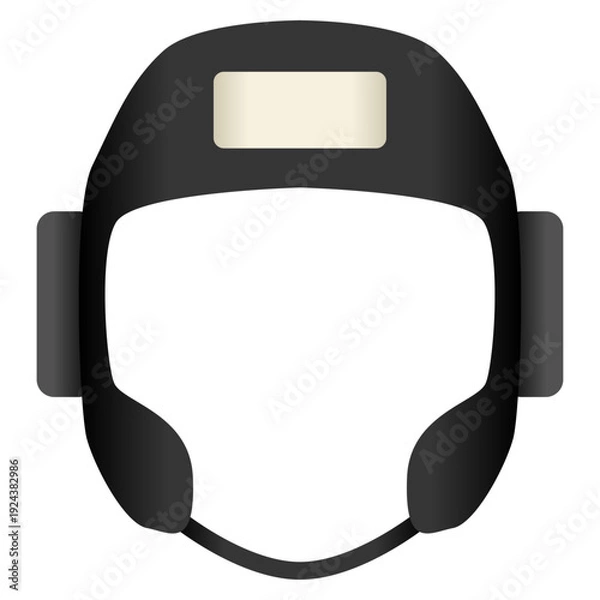 Obraz ボクシングやキックボクシング等の格闘技、スポーツ、運動で頭を守る為に付けるヘッドギアをグラデーションの効果を付けてデザインしたベクターのイラストのグラフィックの素材