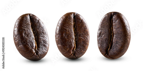 Obraz Roasted coffee beans isolated on white background