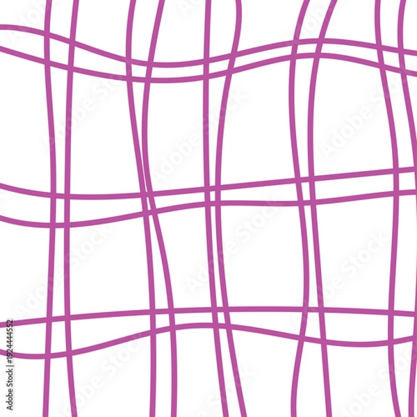 Obraz Purple wavy grid on white background abstract pattern