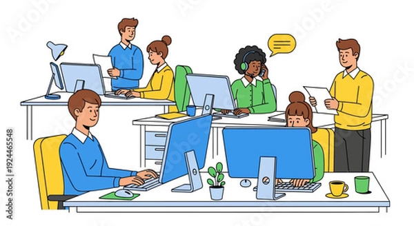 Obraz Productive Open Office Team Workflow