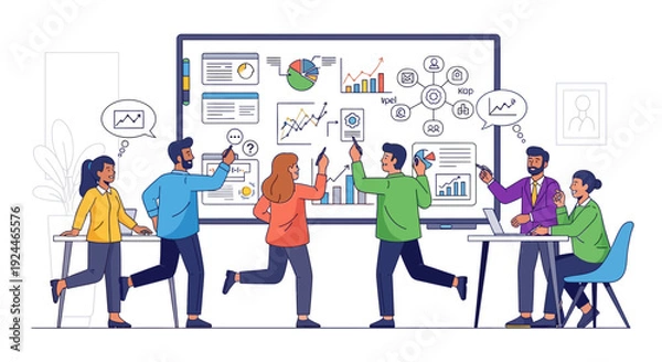 Obraz Team Brainstorming Whiteboard Session