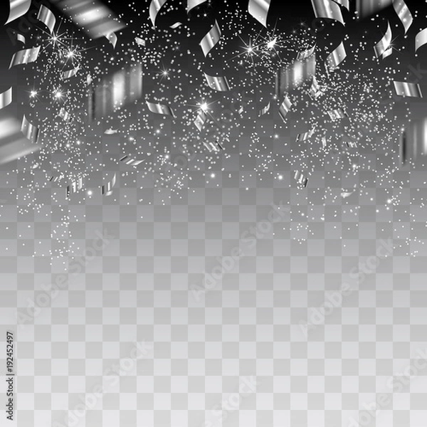 Fototapeta Abstract background with silver confetti
