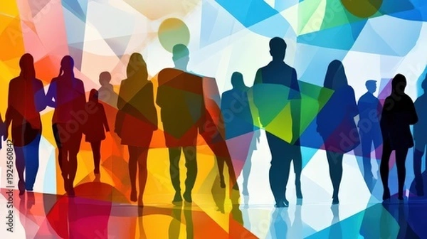 Obraz カラフルな人々のシルエット