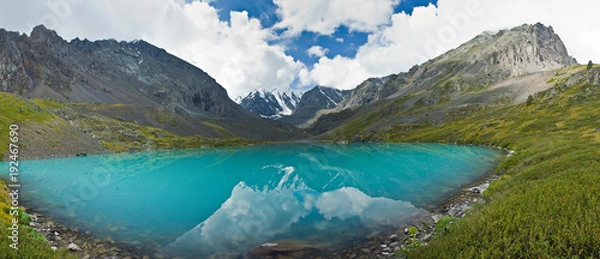 Obraz Beautifull valley with view to mountains and lake 