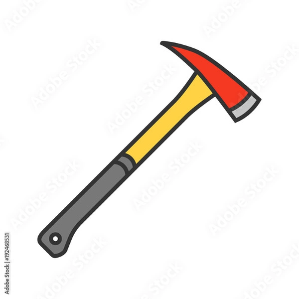 Obraz Fire axe color icon