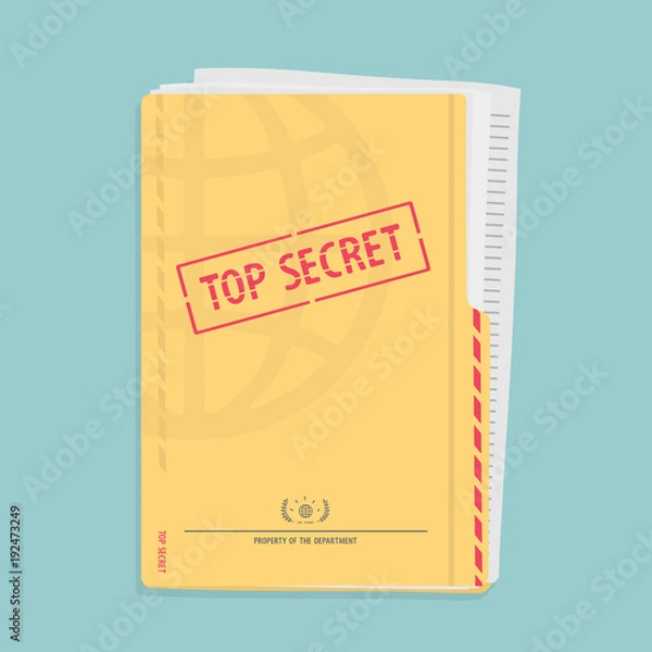 Fototapeta Secret Folder With Documents