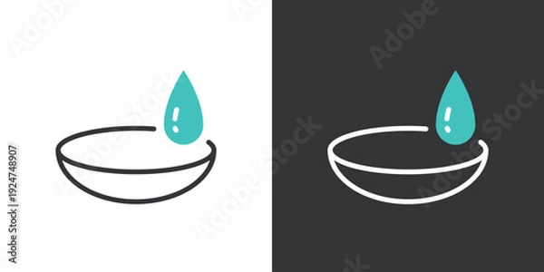 Obraz シンプルなコンタクトレンズのベクターアイコン