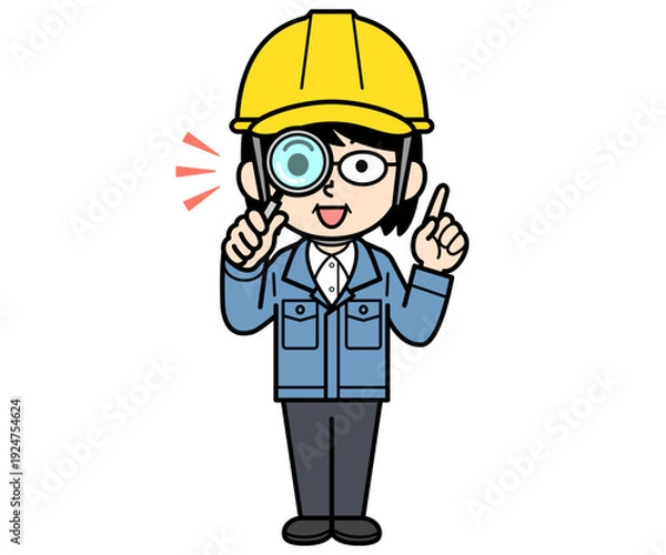 Obraz 発見する現場監督の中年女性