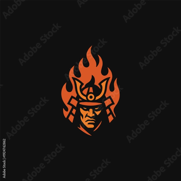Fototapeta Samurai Fire Logo