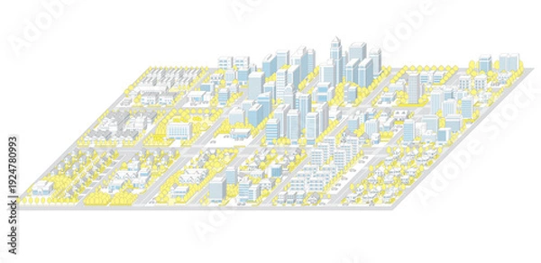 Obraz 街並みの立体図. 都市の景観.