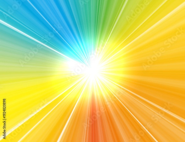 Obraz 放射状に光る集中線の背景イラスト