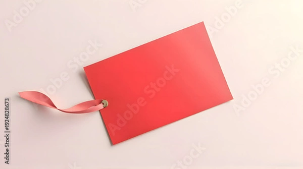 Obraz Red Blank Gift Tag Mockup