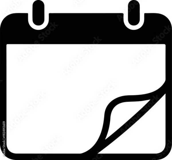 Obraz Black Calendar Icon Isolated Object Flat Design