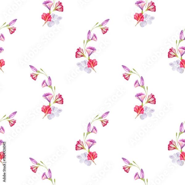 Fototapeta Flower vector seamless pattern illustration floral background 
