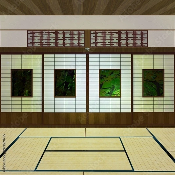 Obraz 縁側のある和室