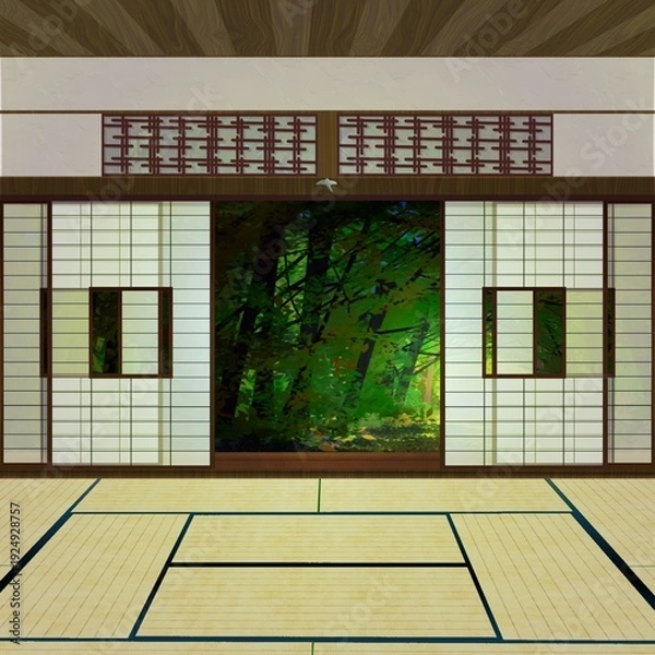 Obraz 縁側のある和室